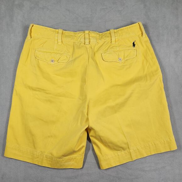 Vintage Polo Ralph Lauren Shorts Mens 36 Yellow 10" Drawstring Y2K Chino Twill - Picture 9 of 15